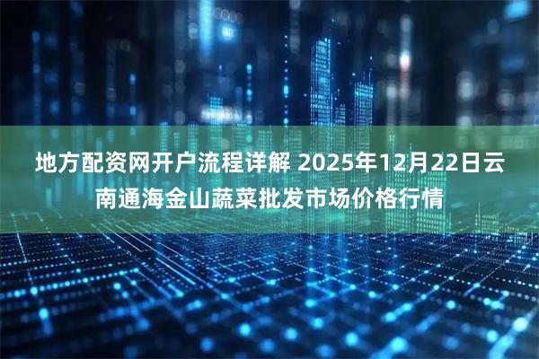地方配资网开户流程详解 2025年12月22日云南通海金山蔬菜批发市场价格行情
